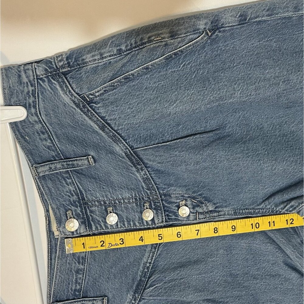 Madewell Women’s Super Wide Leg Jeans Size 31 Blue Button Fly High Rise - Picture 10 of 16